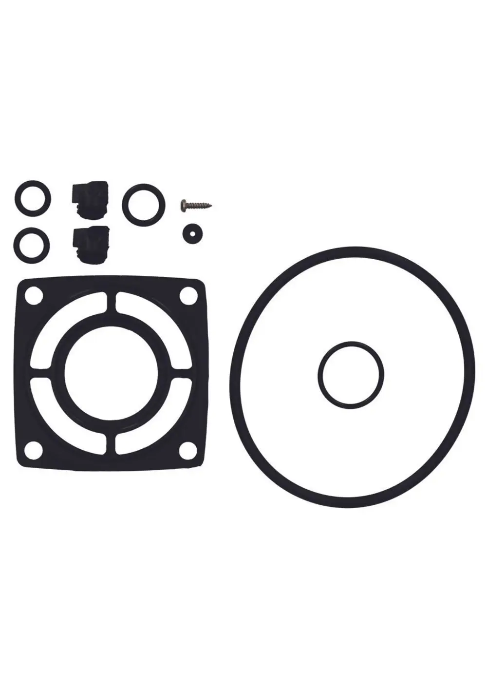 Dichtungsset bestehend aus einem quadratischen Dichtungsring, zwei runden Dichtungen, O-Ringen, Schraube und weiteren Verbindungselementen, geeignet für Judo Produkte.